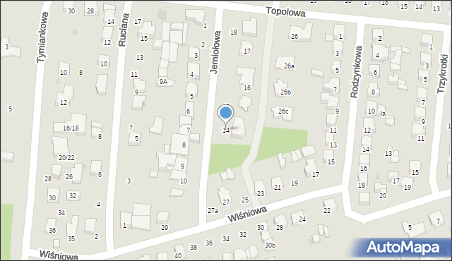 Łódź, Jemiołowa, 14, mapa Łodzi