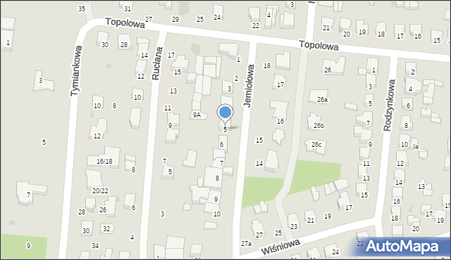 Łódź, Jemiołowa, 5, mapa Łodzi