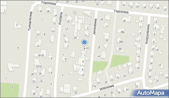 Łódź, Jemiołowa, 6, mapa Łodzi