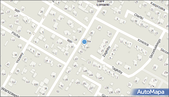 Łomianki, Jedności Robotniczej, 41a, mapa Łomianki