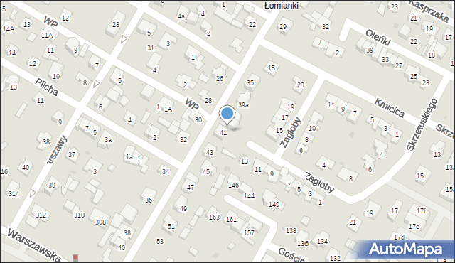 Łomianki, Jedności Robotniczej, 41b, mapa Łomianki