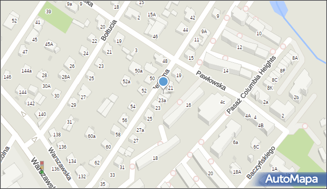 Łomianki, Jeziorna, 21A, mapa Łomianki