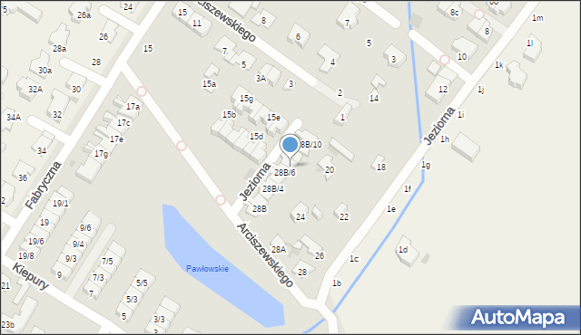 Łomianki, Jeziorna, 28B/7, mapa Łomianki