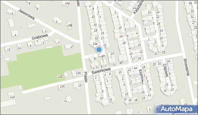 Łomża, Jesionowa, 29, mapa Łomży