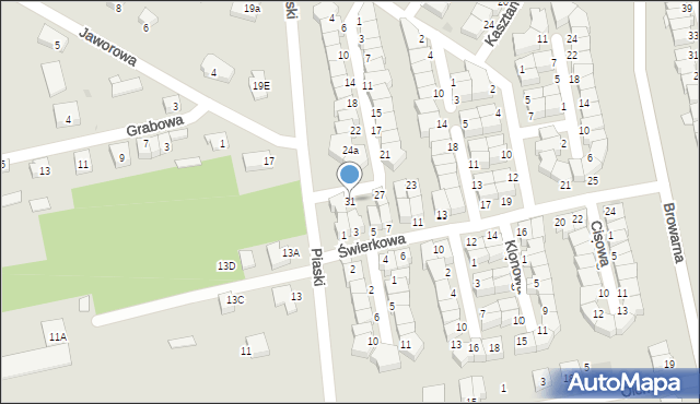 Łomża, Jesionowa, 31, mapa Łomży