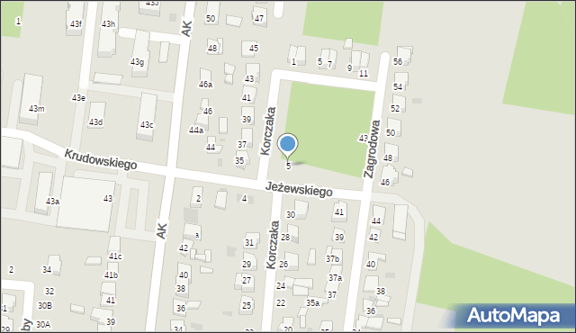 Łowicz, Jeżewskiego Kazimierza, 5, mapa Łowicza