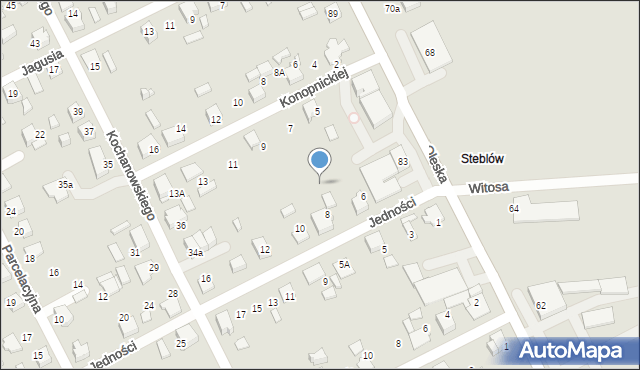 Lubliniec, Jedności, 8a, mapa Lubliniec
