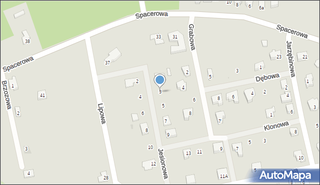 Lubniewice, Jesionowa, 3, mapa Lubniewice