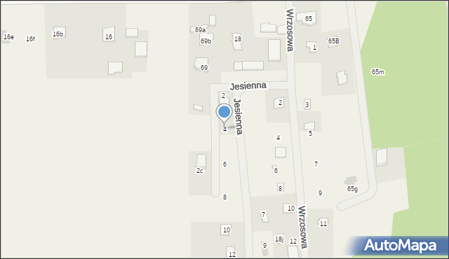 Łupki, Jesienna, 4, mapa Łupki