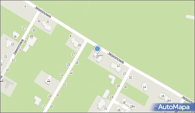 Magdalenka, Jesionowa, 10, mapa Magdalenka