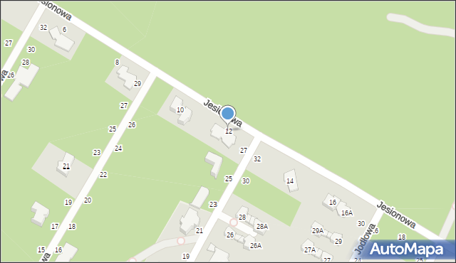 Magdalenka, Jesionowa, 12, mapa Magdalenka