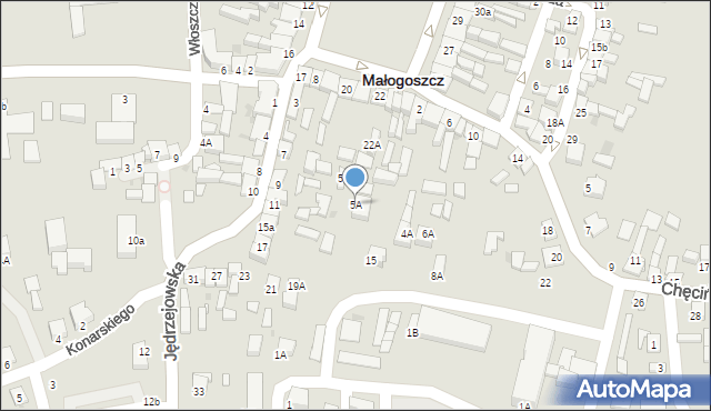 Małogoszcz, Jędrzejowska, 5A, mapa Małogoszcz