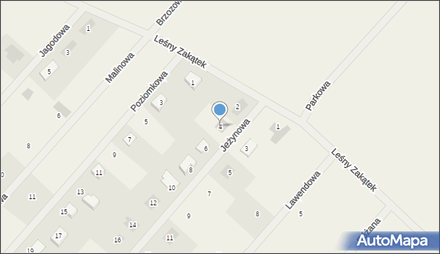 Manowo, Jeżynowa, 4, mapa Manowo