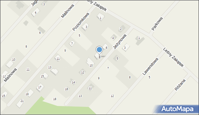 Manowo, Jeżynowa, 8, mapa Manowo
