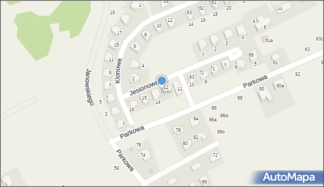 Masłomiąca, Jesionowa, 13, mapa Masłomiąca