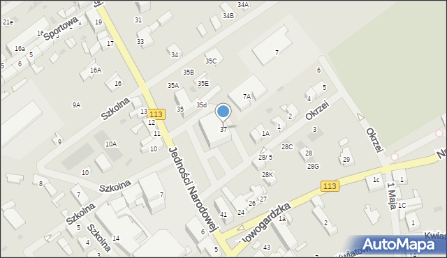 Maszewo, Jedności Narodowej, 37, mapa Maszewo