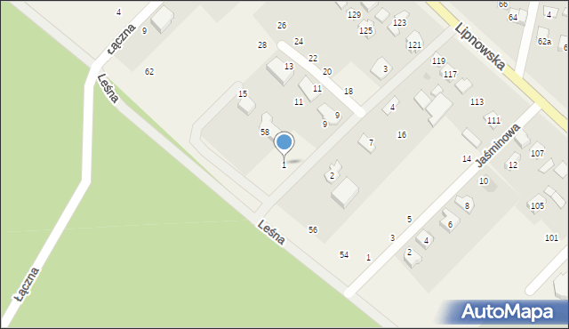 Maszewo Duże, Jesionowa, 1, mapa Maszewo Duże