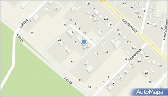 Maszewo Duże, Jesionowa, 9, mapa Maszewo Duże