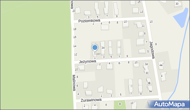 Mechlin, Jeżynowa, 1A, mapa Mechlin