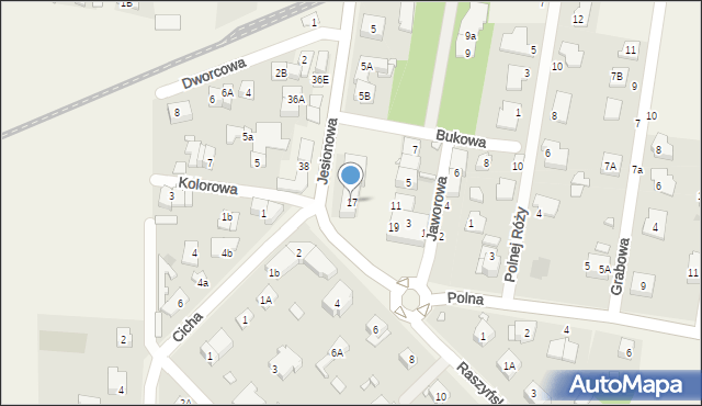 Michałowice, Jesionowa, 17, mapa Michałowice