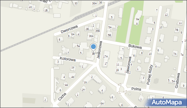 Michałowice, Jesionowa, 38, mapa Michałowice