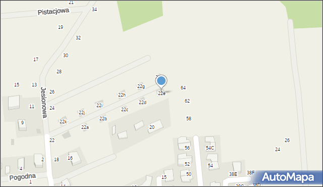 Michałowice, Jesionowa, 22e, mapa Michałowice