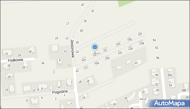 Michałowice, Jesionowa, 22j, mapa Michałowice