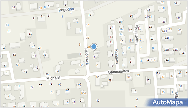Michałowice, Jesionowa, 6, mapa Michałowice
