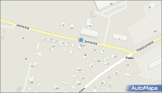 Międzyrzec Podlaski, Jelnicka, 5, mapa Międzyrzec Podlaski