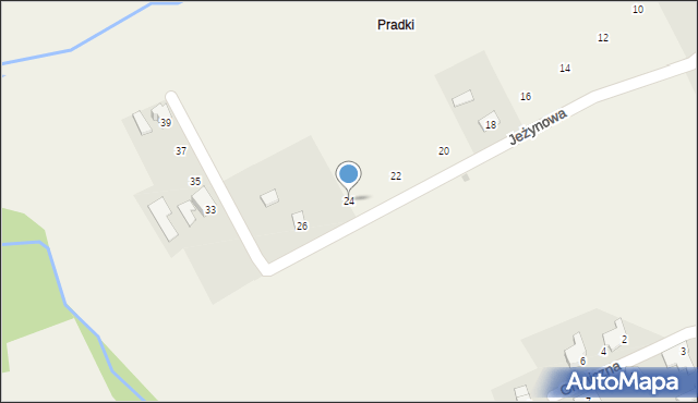 Międzyświeć, Jeżynowa, 24, mapa Międzyświeć