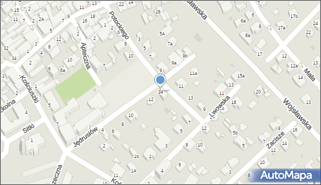 Mielec, Jędrusiów, 14, mapa Mielca