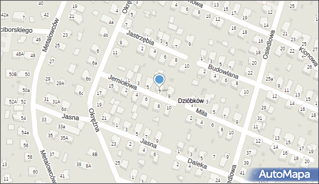 Mielec, Jemiołowa, 7, mapa Mielca