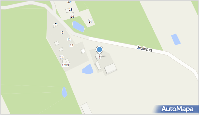 Mierzeszyn, Jeziorna, 1, mapa Mierzeszyn