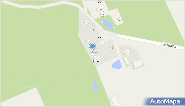 Mierzeszyn, Jeziorna, 15, mapa Mierzeszyn