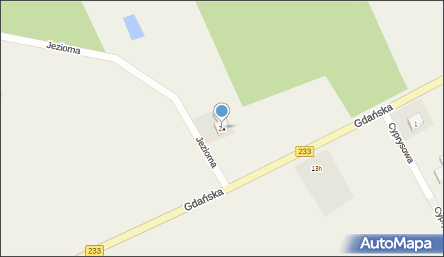 Mierzeszyn, Jeziorna, 2a, mapa Mierzeszyn