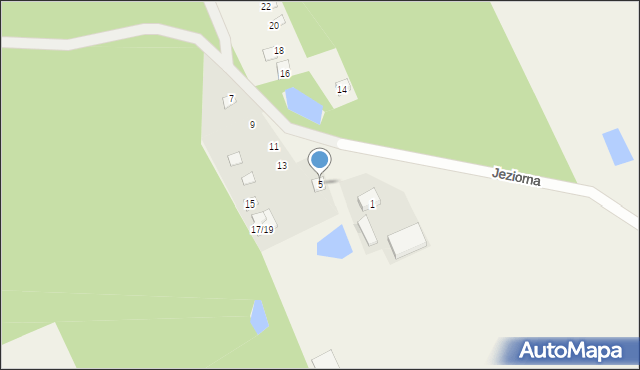 Mierzeszyn, Jeziorna, 5, mapa Mierzeszyn