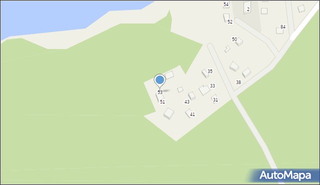 Mierzeszyn, Jeziorna, 53, mapa Mierzeszyn