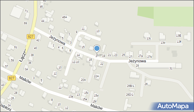 Mikołów, Jeżynowa, 17, mapa Mikołów
