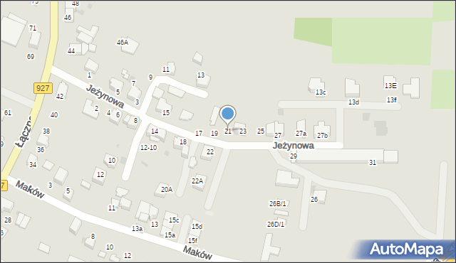 Mikołów, Jeżynowa, 21, mapa Mikołów