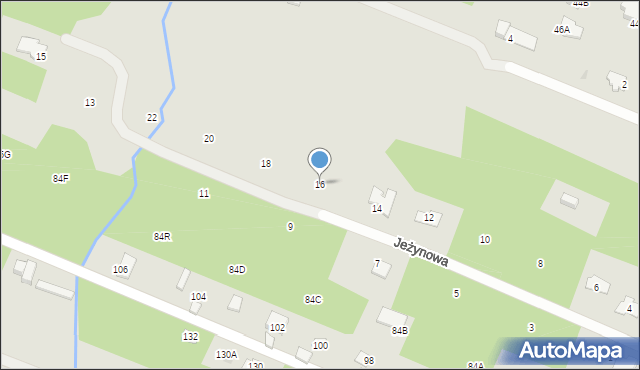 Milanówek, Jeżynowa, 16, mapa Milanówek