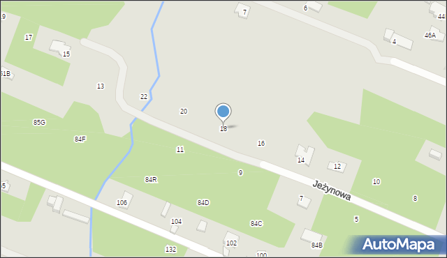 Milanówek, Jeżynowa, 18, mapa Milanówek