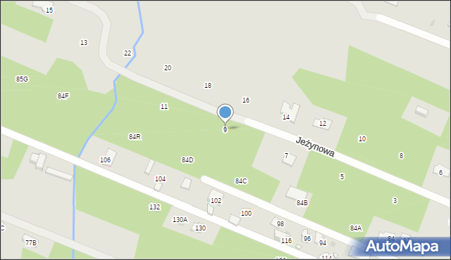 Milanówek, Jeżynowa, 9, mapa Milanówek