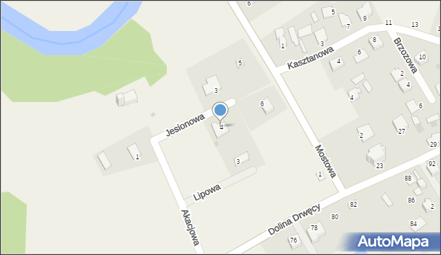 Młyniec Drugi, Jesionowa, 4, mapa Młyniec Drugi