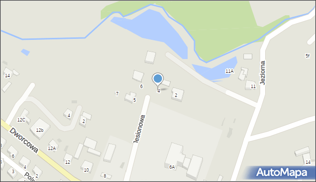 Moryń, Jesionowa, 4, mapa Moryń