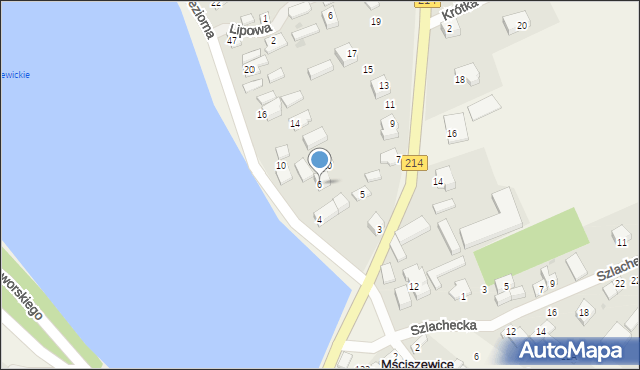 Mściszewice, Jeziorna, 6, mapa Mściszewice