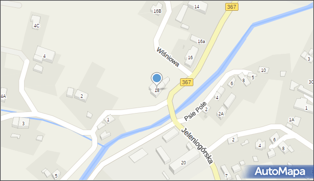 Mysłakowice, Jeleniogórska, 18, mapa Mysłakowice