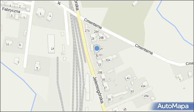Mysłakowice, Jeleniogórska, 31, mapa Mysłakowice
