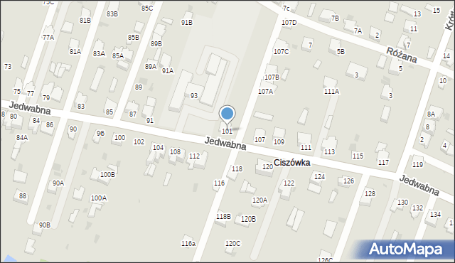 Myszków, Jedwabna, 101, mapa Myszków