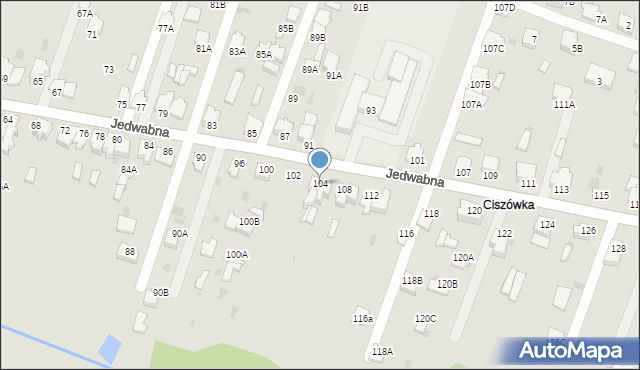 Myszków, Jedwabna, 104, mapa Myszków