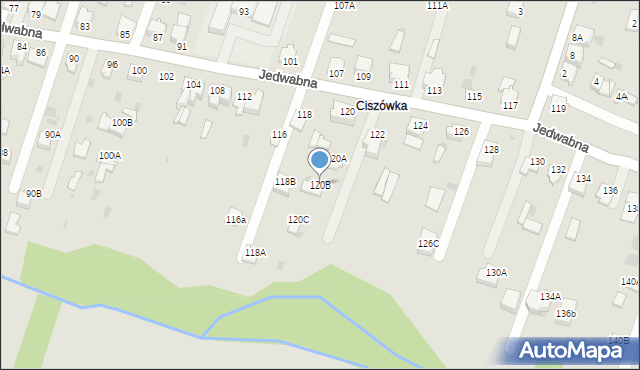 Myszków, Jedwabna, 120B, mapa Myszków